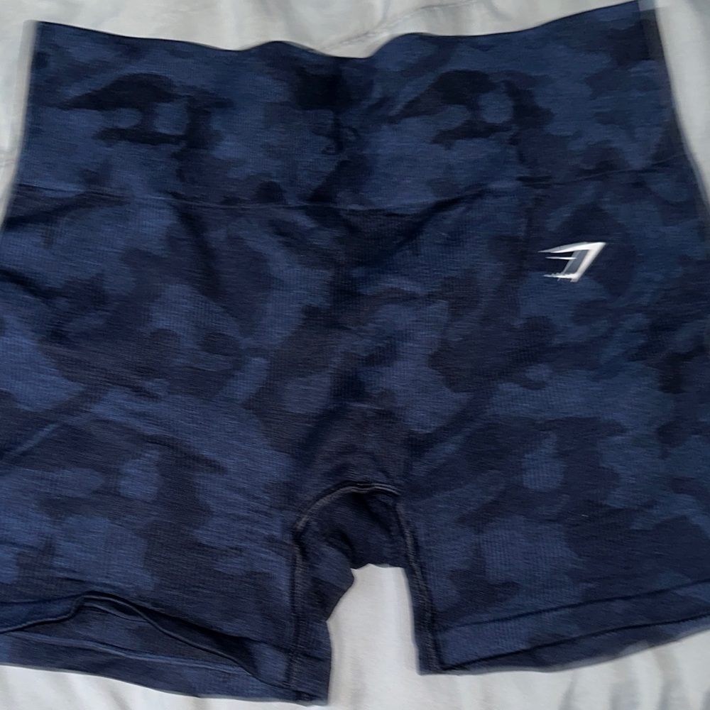 Gymshark Navy Camo Seamless High-Waist Biker Shorts